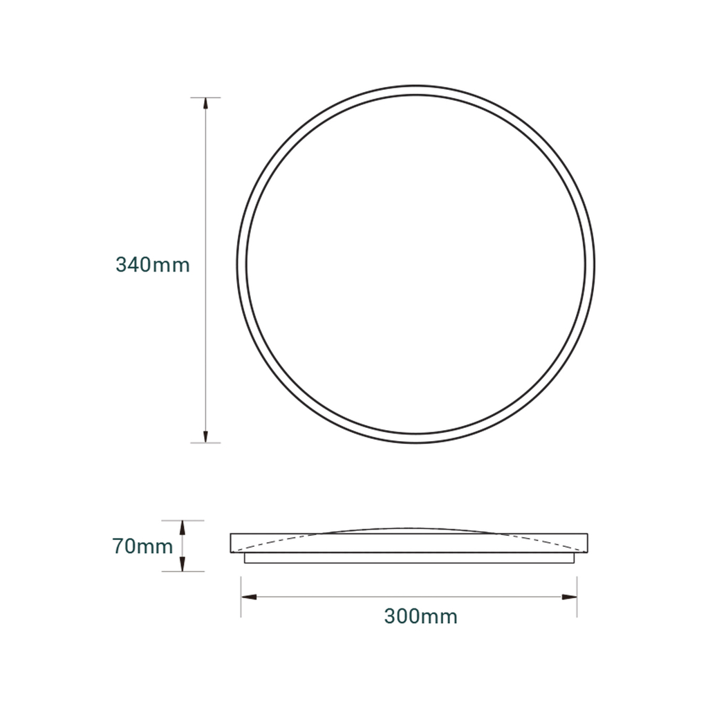 Okrúhle LED stropné svietidlo 24W svetlo drevo ORO-OLMO 34 cm