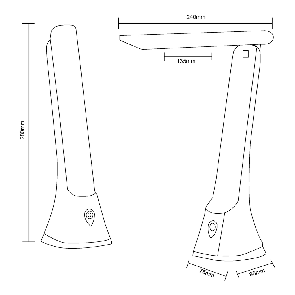 Moderná stolná LED lampa skladacia čierna