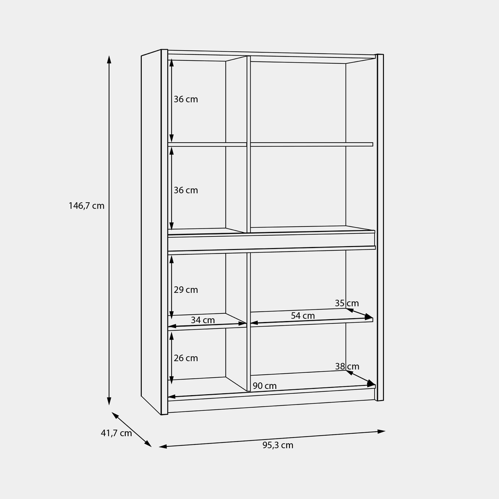 Komoda s osvetlením OAK SQUERE 95,3 cm