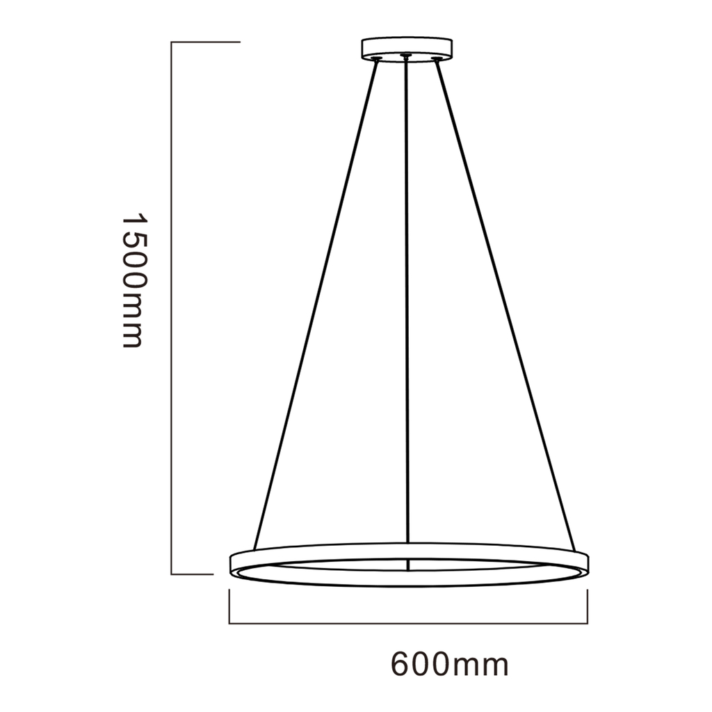 Kruhové závesné LED svietidlo HORIK čierne 60 cm