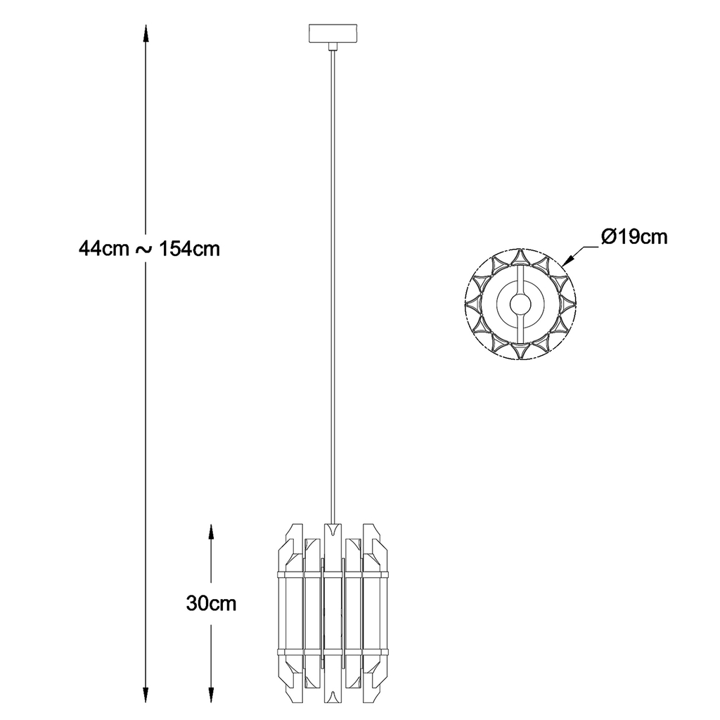 Závesná lampa zlatá ALEXANDRIA 19 cm