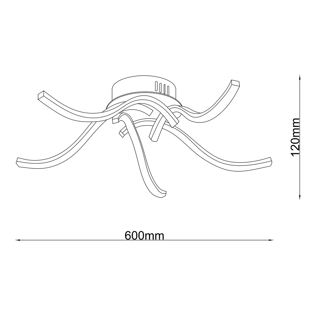 Stropné LED svietidlo FOCUS 5 chróm