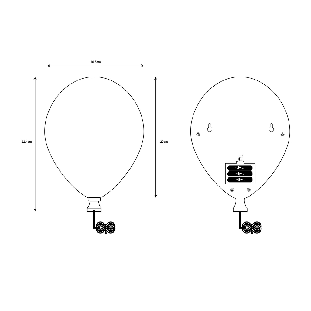 Nástenné svietidlo na batérie modré BALLOON