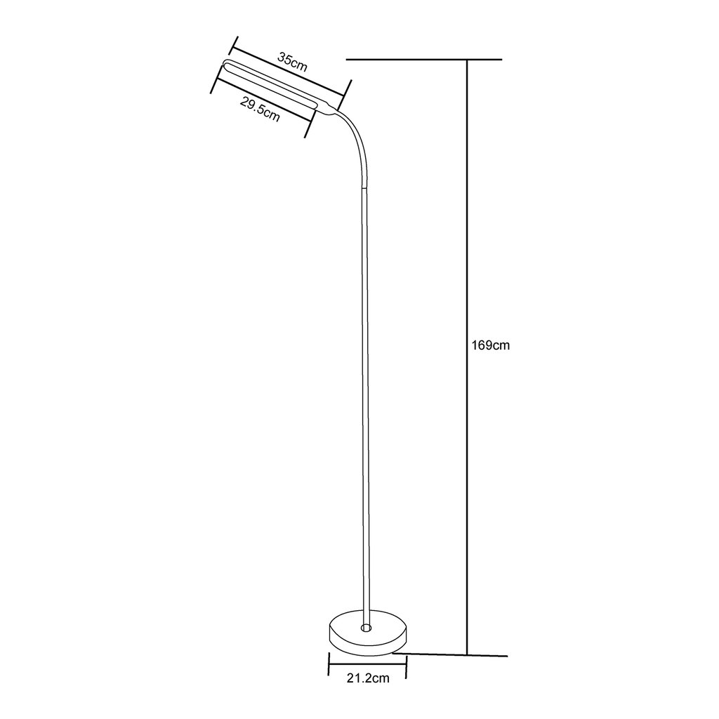 Minimalistická stojacia lampa LED čierna