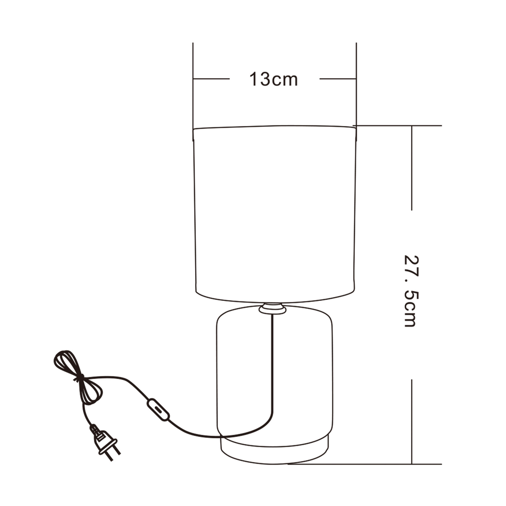 Stolová nočná lampa biela 27,5 cm