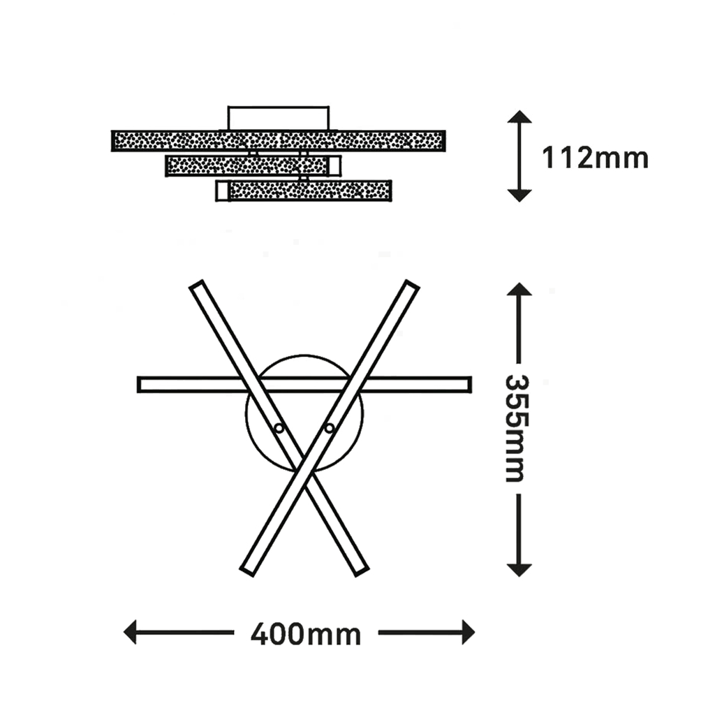 Stropná lampa LED trblietavá chróm REY 40 cm