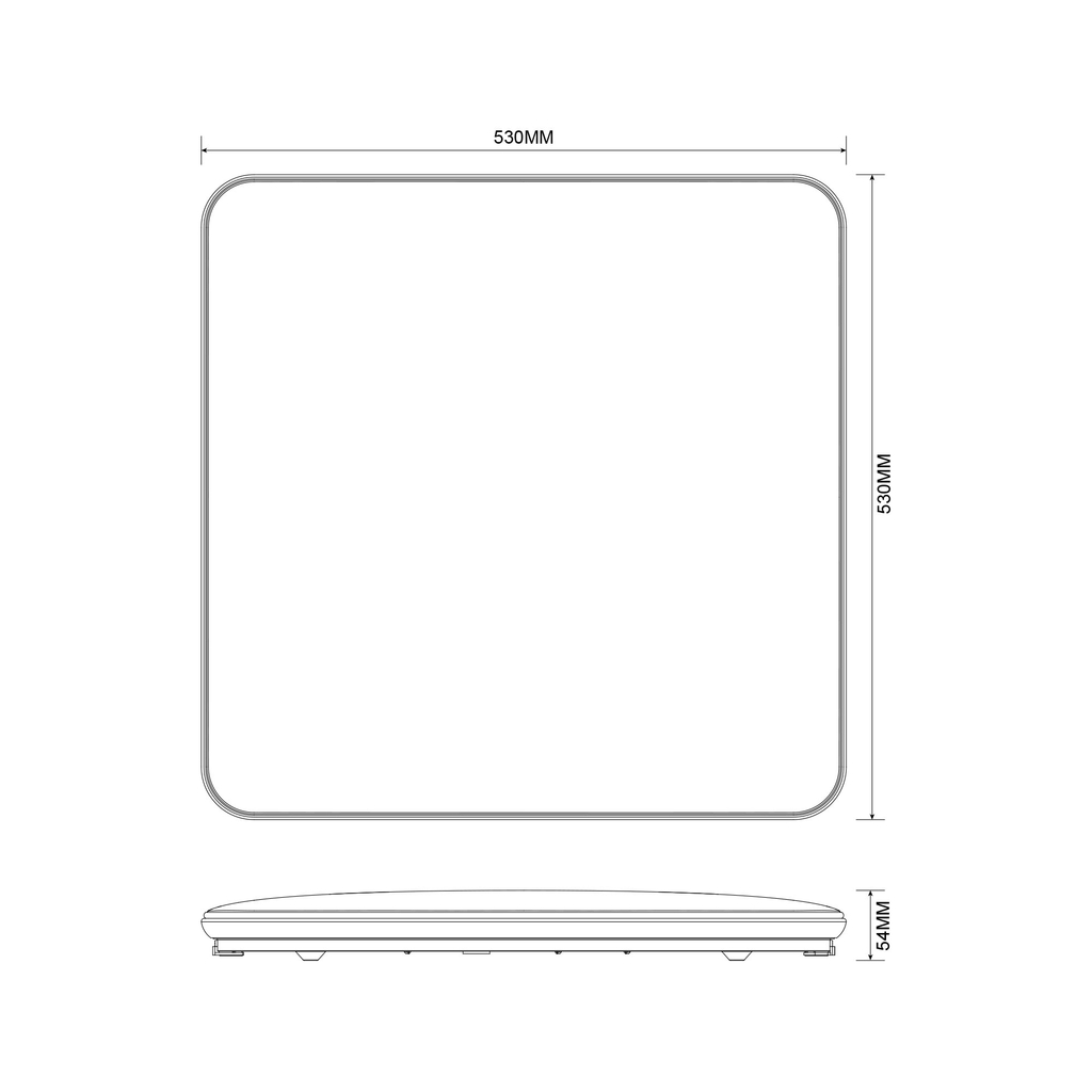 Stropné svietidlo LED štvorcové 50W zlaté OMAR 53 cm