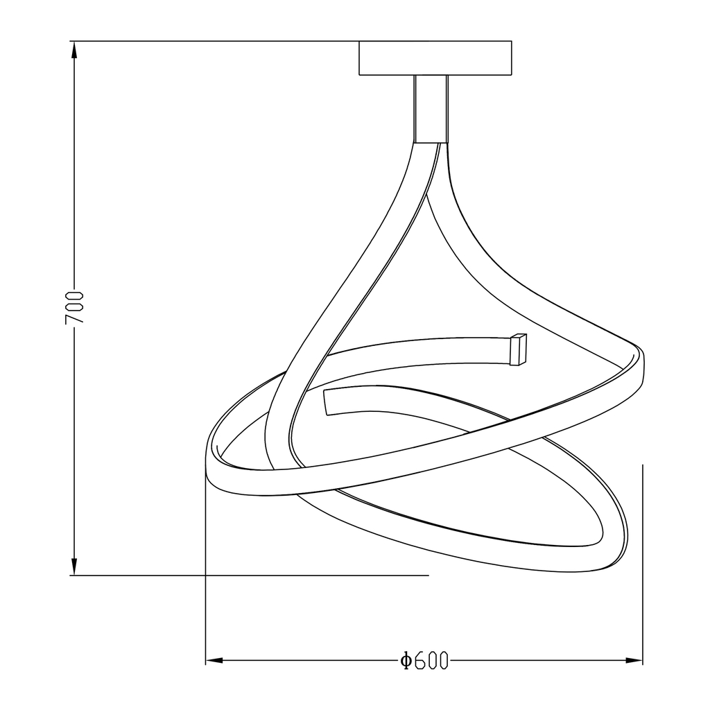 LED stropné svietidlo čierne VISO 60 cm