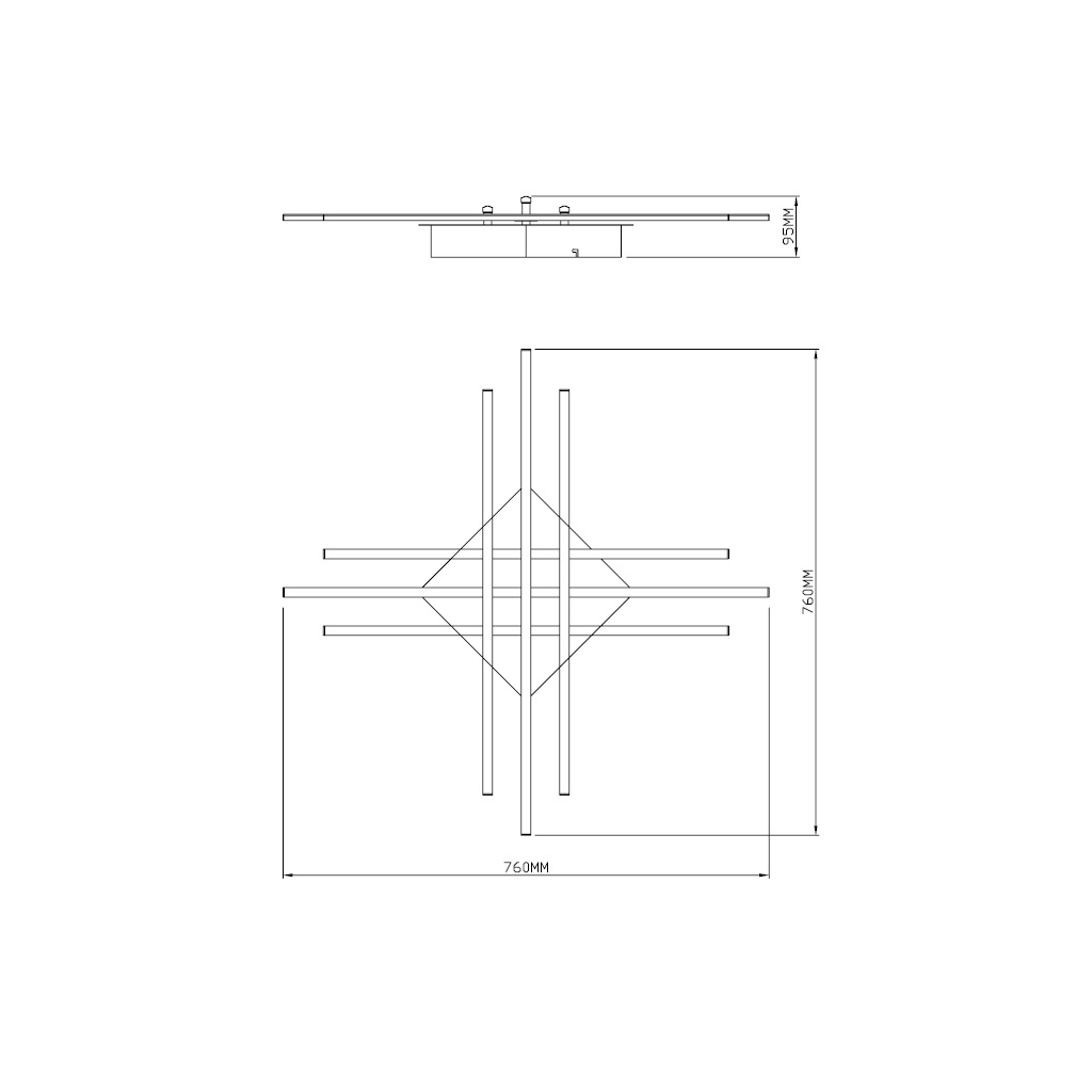 Stropné svietidlo CROSS LED PL99829-6