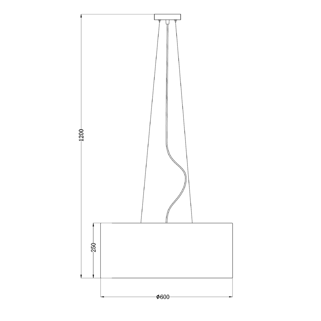 Závesné svietidlo biele CAFE 60 cm