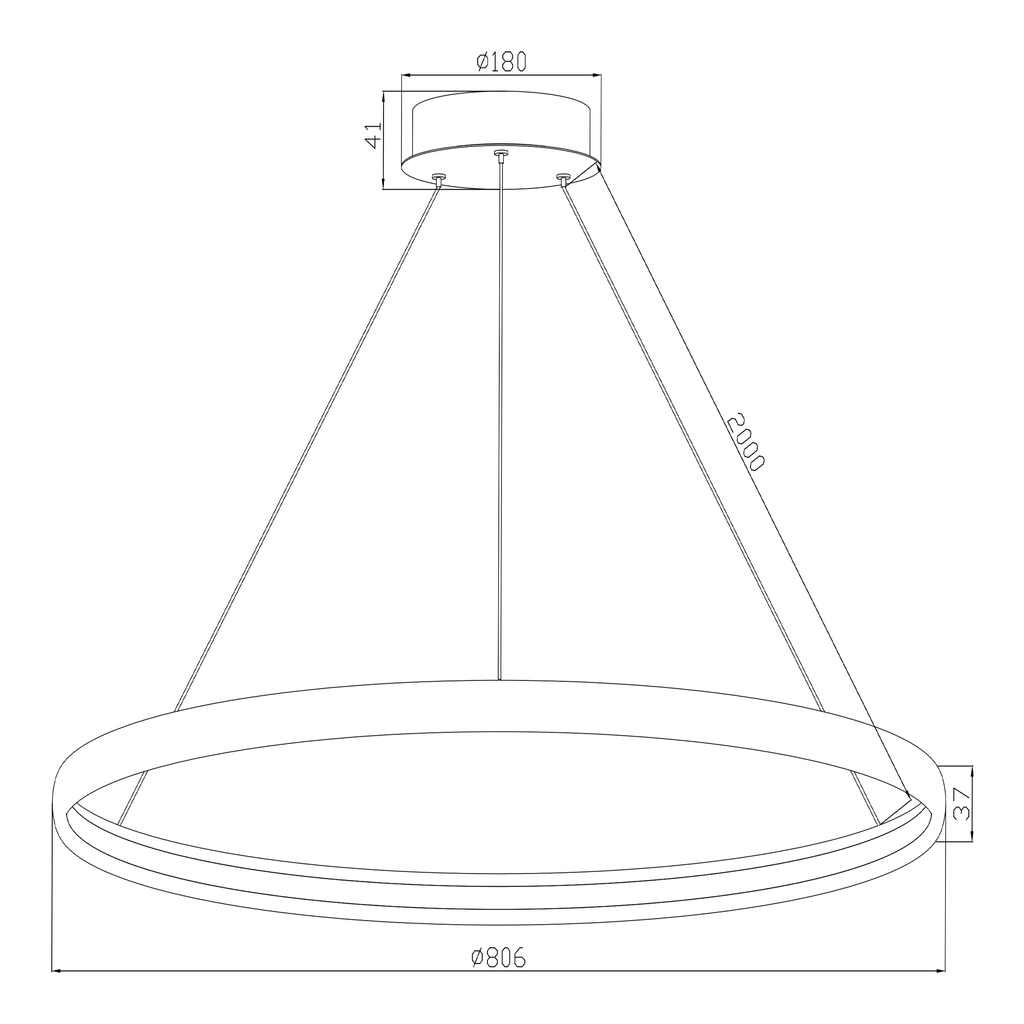 Závesná lampa LED čierna CARLO 80 cm