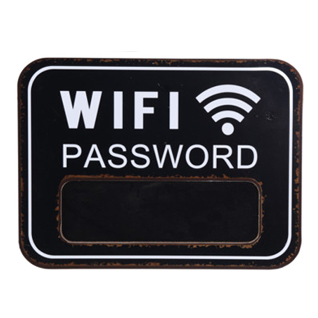 Nástenná tabuľa s nápisom WIFI PASSWORD MIX