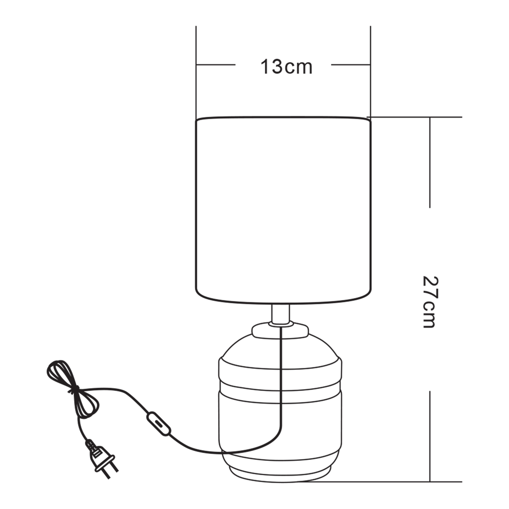 Stolová lampa s tienidlom bielo-zlatá 27 cm