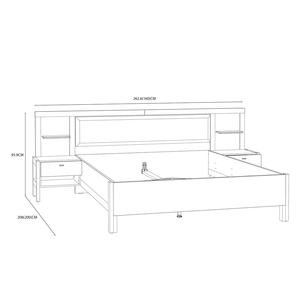 Posteľ s nočnými stolíkmi HOYVIK 160x200 2S