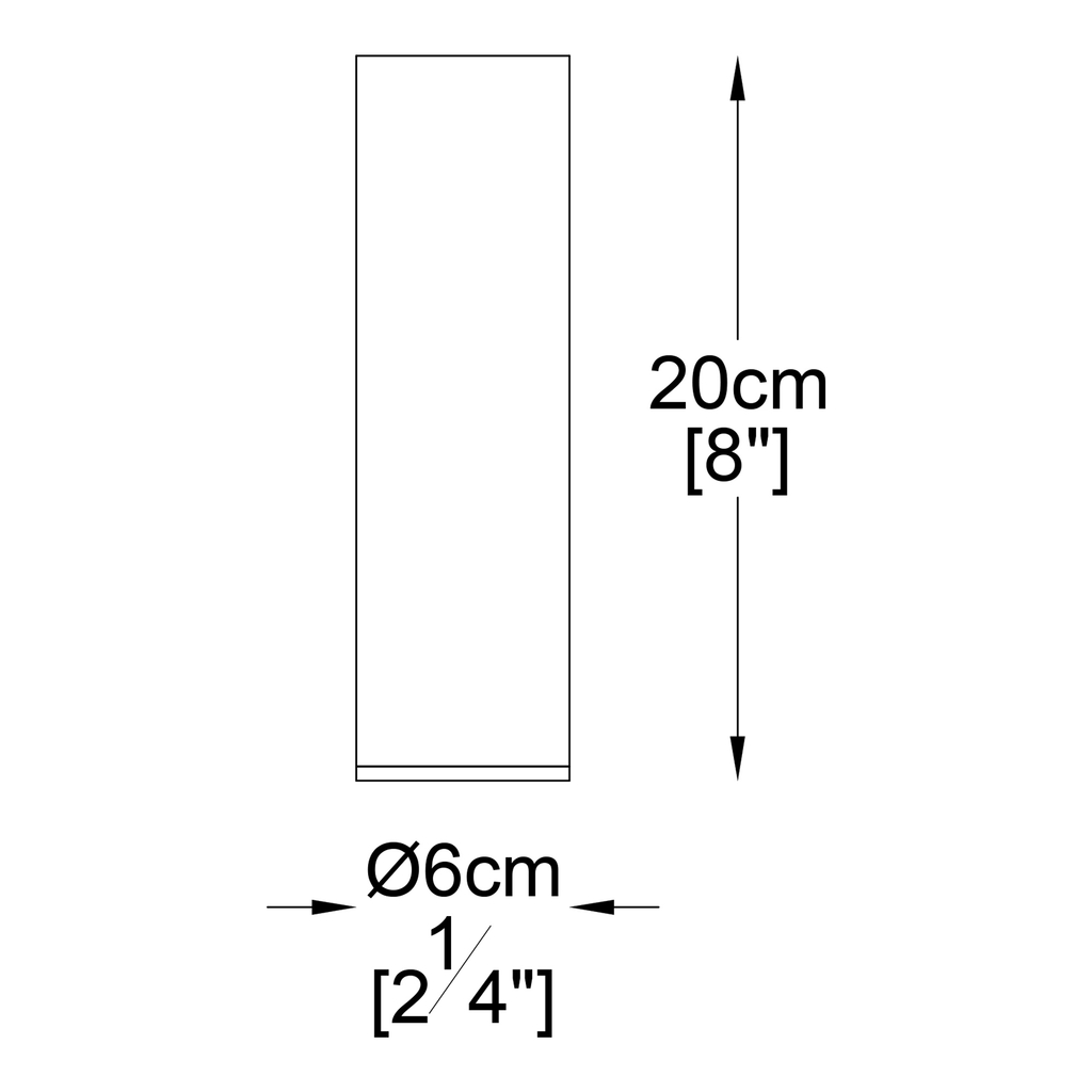 Stropné svietidlo tuba chróm LOYA 20 cm