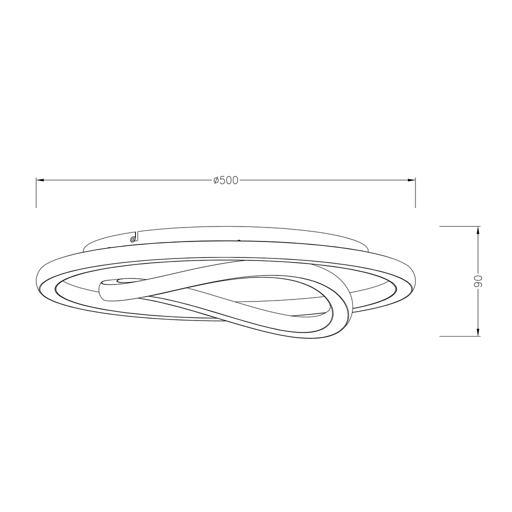 Stropné svietidlo LED okrúhle čierno-zlaté 50 cm LENS