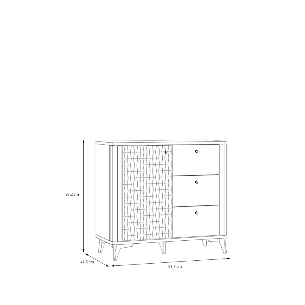 Komoda FORREST HILLS s osvetlením 95,7 cm