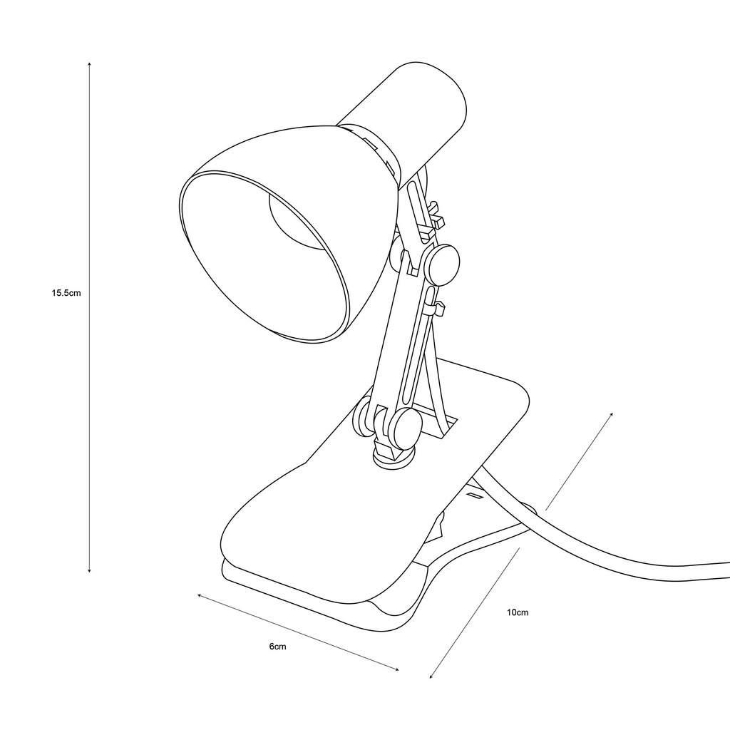 Stolná lampa LOPE LED USB s klipom čierna