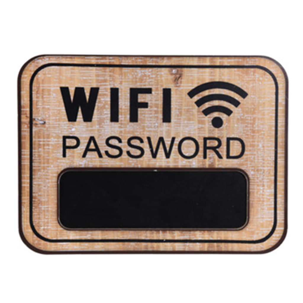 Nástenná tabuľa s nápisom WIFI PASSWORD MIX