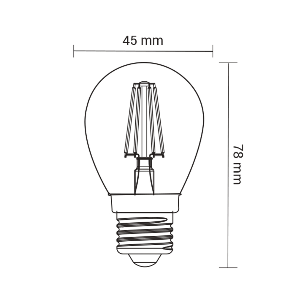 Žiarovka LED E27 4W neutrálna farba ORO-E27-G45-FL-CLARO-4W