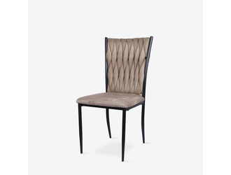 Velúrová stolička LIANA MINI sivo-béžová