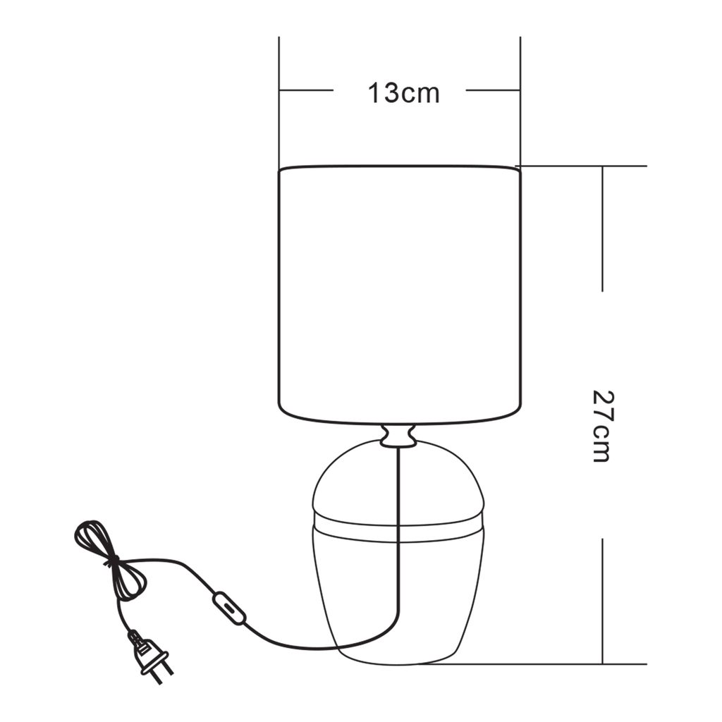 Stolová lampa keramická, bielo-strieborná 27 cm