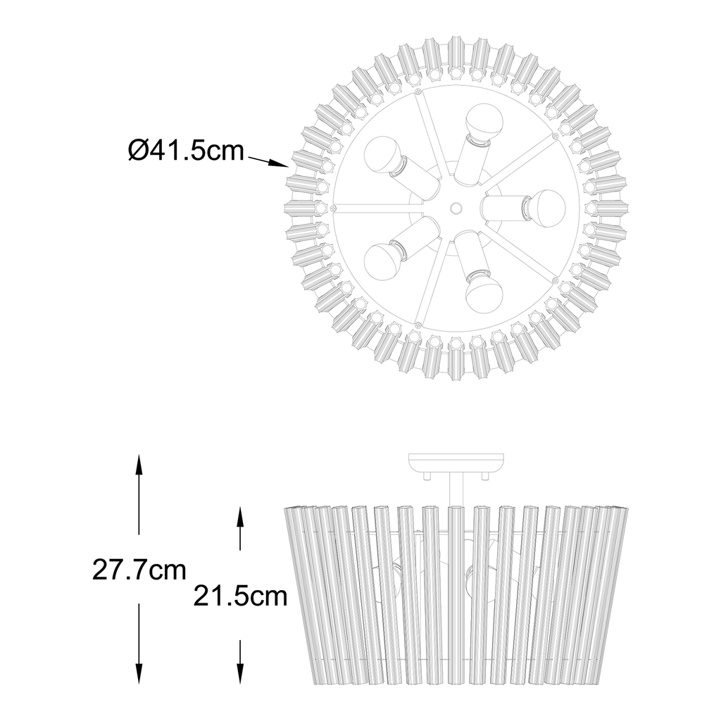 Stropné svietidlo BACH glamour zlaté 41 cm