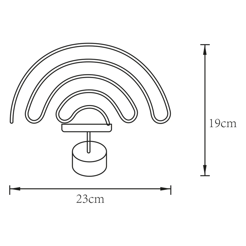 Lampa dekoracyjna LED RAINBOW - wymiary.