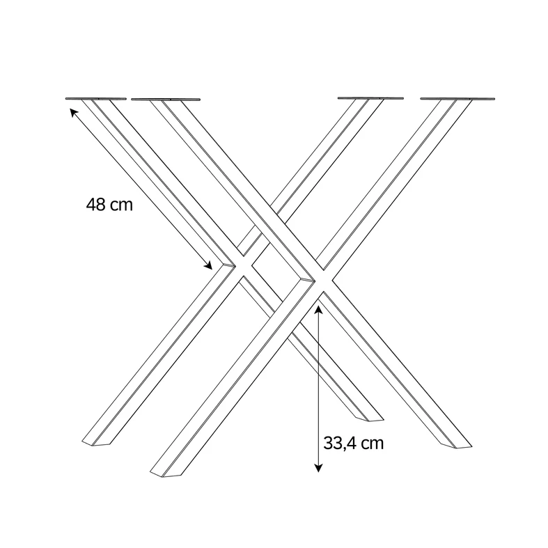 Kovové nohy typu X pre stôl MODUL