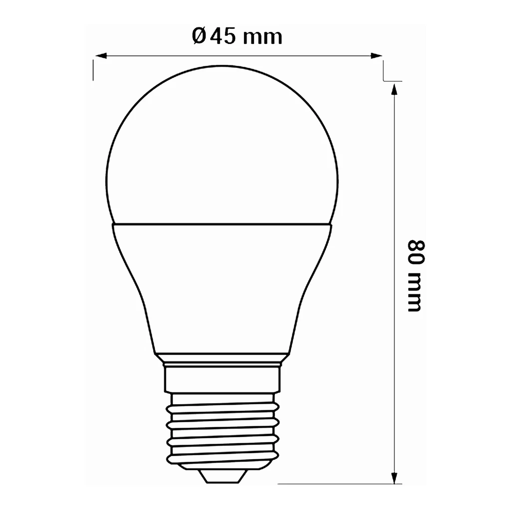 Žiarovka LED E27 5W neutrálna farba ORO-E27-G45-TOTO-5W-DW