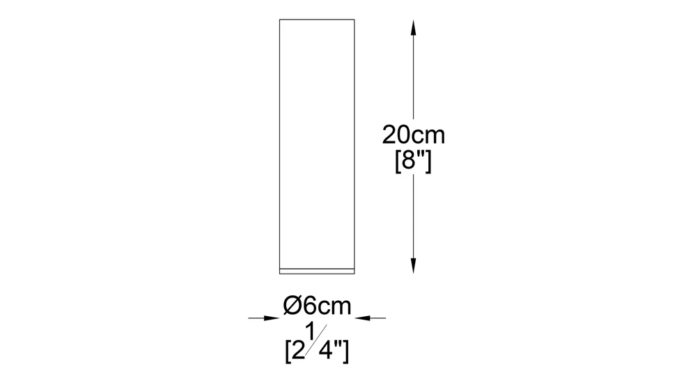 Stropné svietidlo tuba chróm LOYA 20 cm