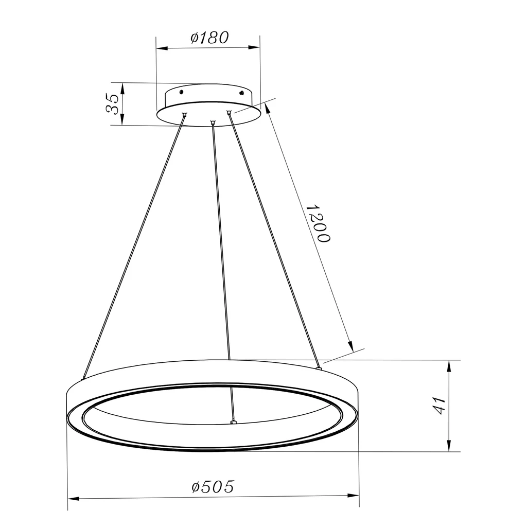 Strieborná Závesná lampa LED CARLO 50 cm