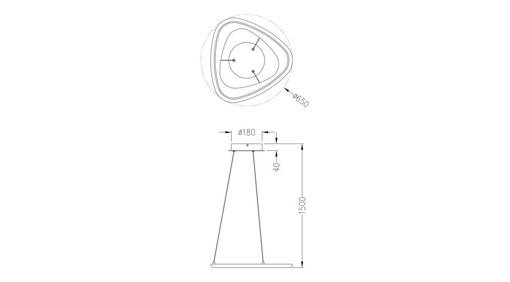 Lampa wisząca LED chromowana czarna GETAFE 65 cm - wymiana.