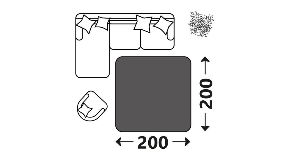 Štvorcový koberec sivý SHAPE 200x200 cm