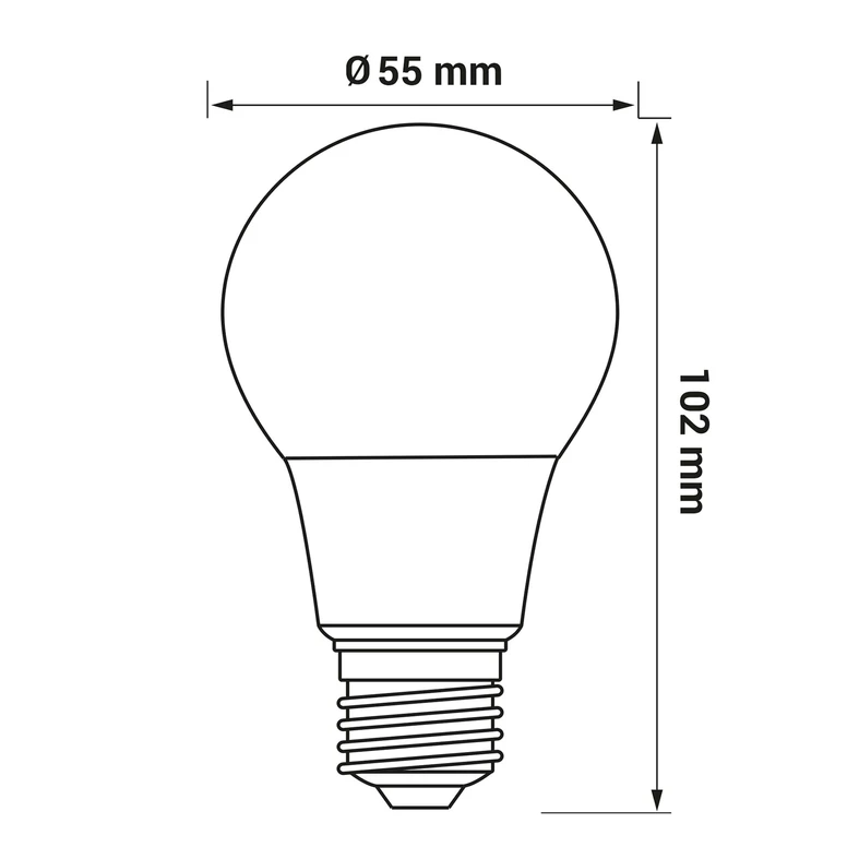 LED žiarovka studená biela ORO-ATOS-E27-A55-5W-CW