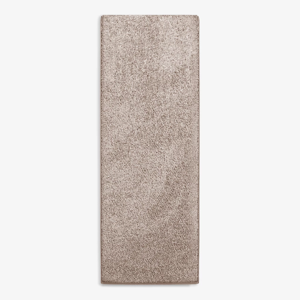 Dywan taupe CLEVER 80x250 cm wykonany z przędzy polipropylenowej.