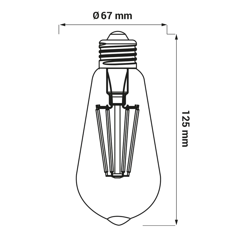 Dekoratívna retro LED žiarovka E27 8W teplá farba ORO-E27-ST64-FL-CLARO-8W-WW