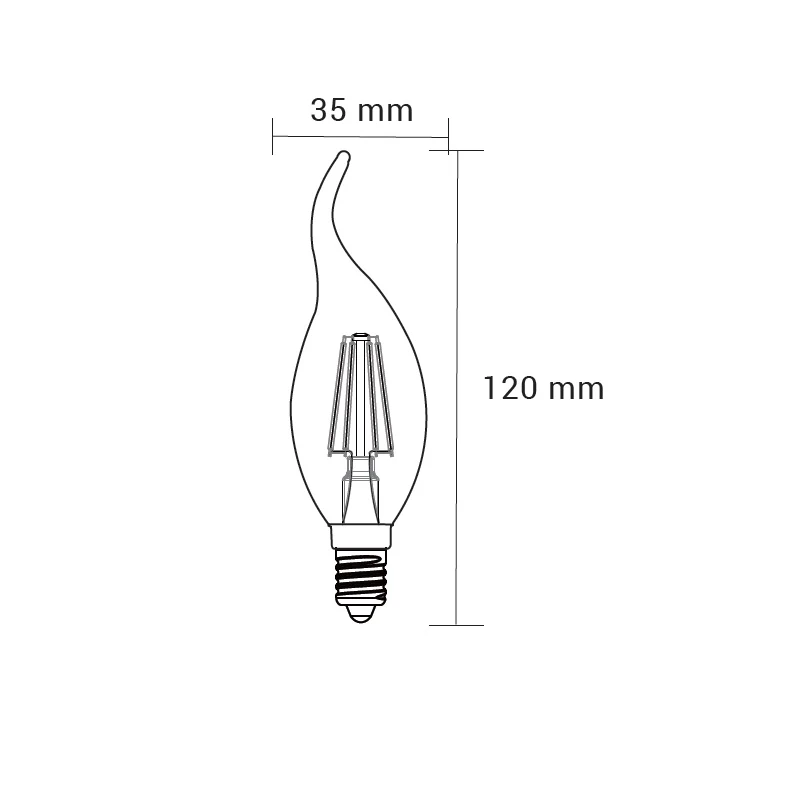 Žiarovka LED E14 4W teplá farba ORO-E14-C35-FL-CLARO-FLAMI-4W