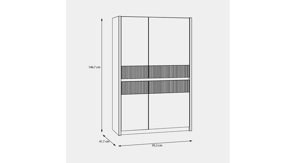 Komoda s osvetlením OAK SQUERE 95,3 cm