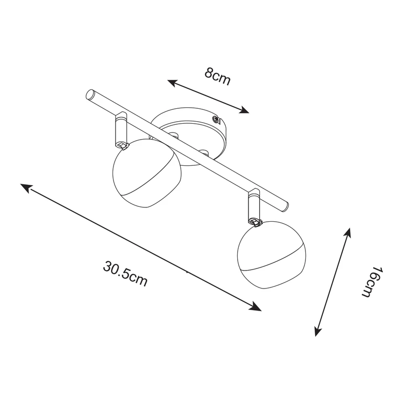 Stropná lampa GASTER biela GU16016-2TU-WH