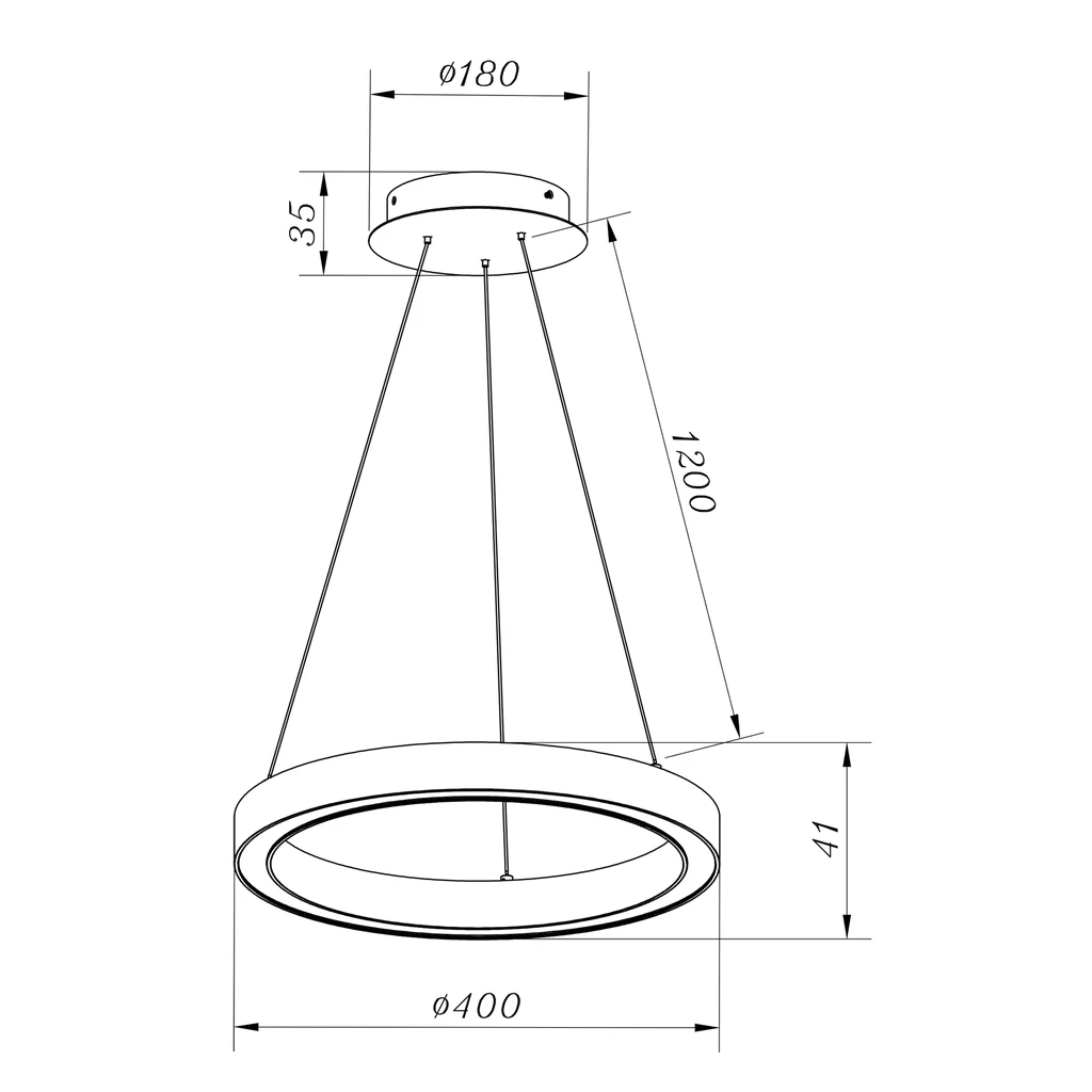 Závesná lampa LED zlatá CARLO 40 cm