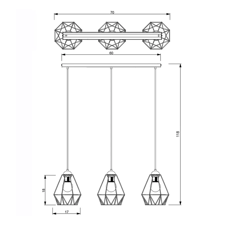 Závesná lampa BERGEN III 605