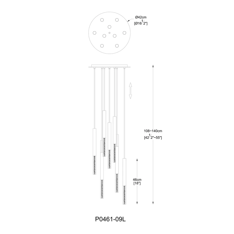 Závesné svietidlo ONE LED P0461-09L-B5F7