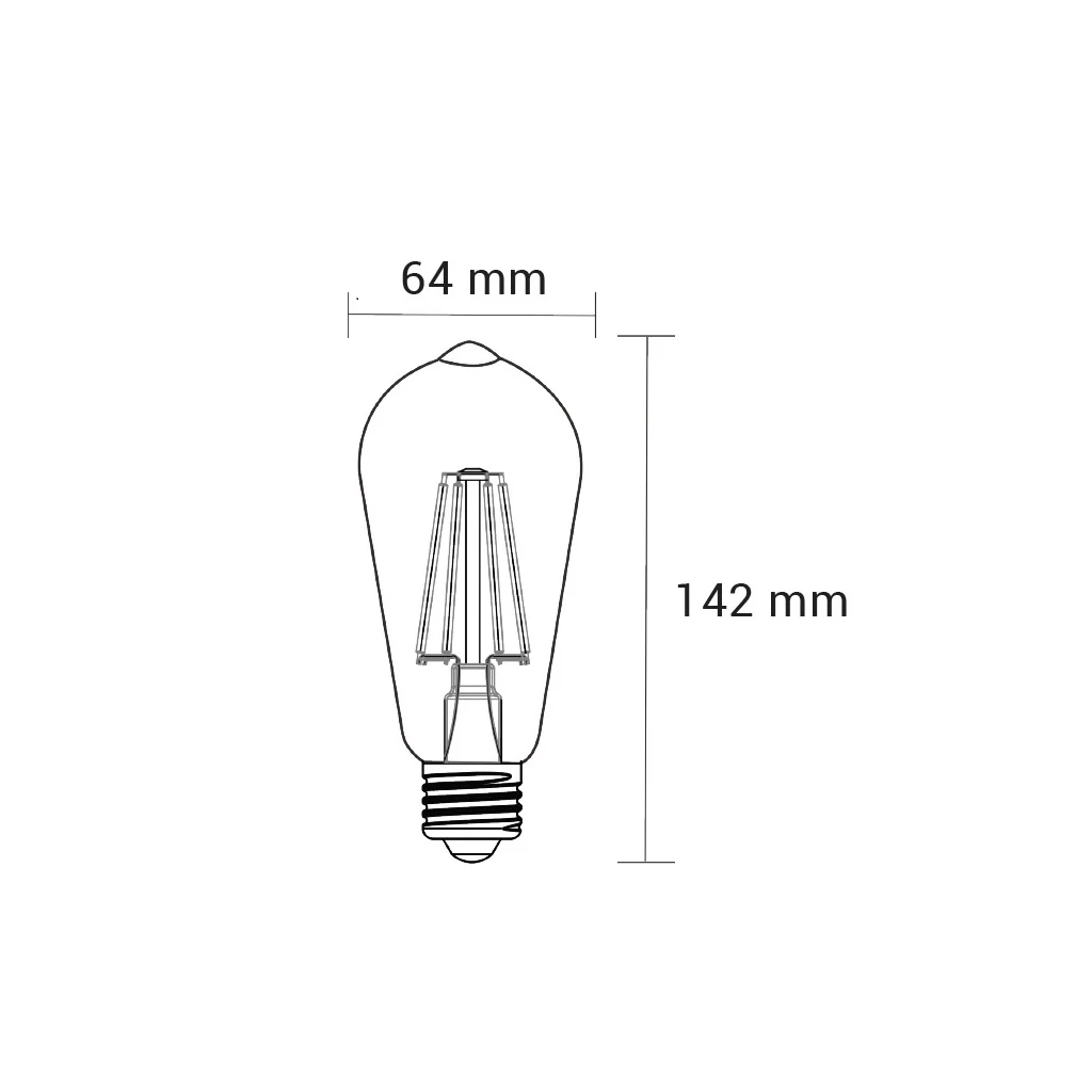 Dekoratívna retro LED žiarovka E27 4W teplá farba ORO-E27-ST64-FL-AMBER-4W