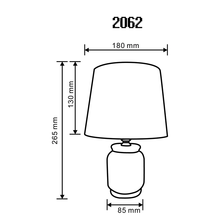 Lampa stołowa z abażurem złoto-biała - wymiary.