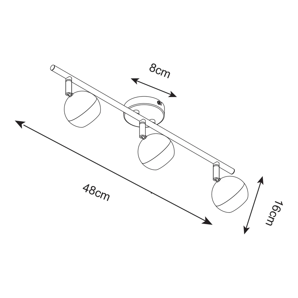 Stropná lampa GASTER biela GU16016-3TU-WH