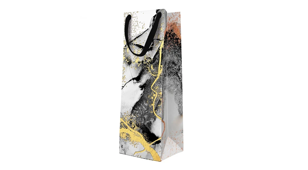 Darčeková taška PREMIUM MARBLE BOTTLE 12x37 cm