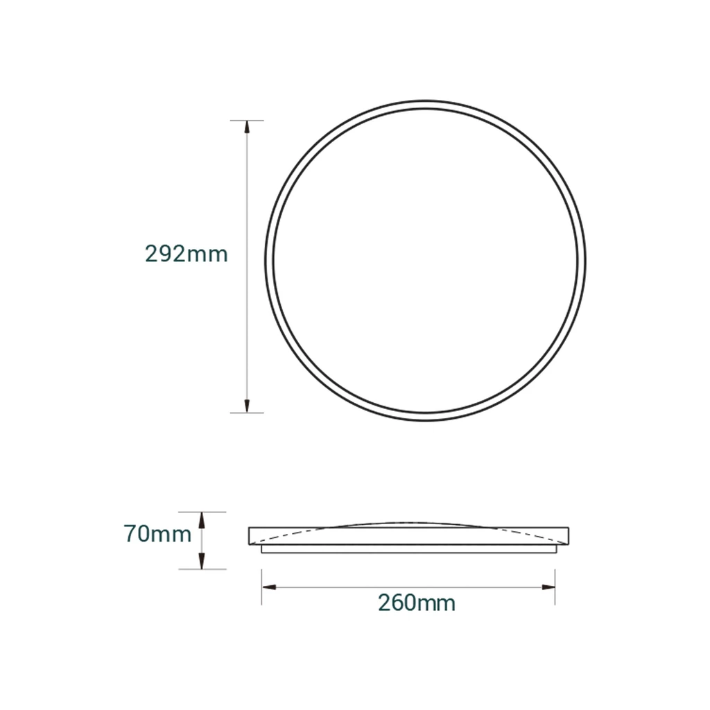 Plafon LED okrągły 18W jasne drewno ORO-OLMO 29,2 cm - wymiary.