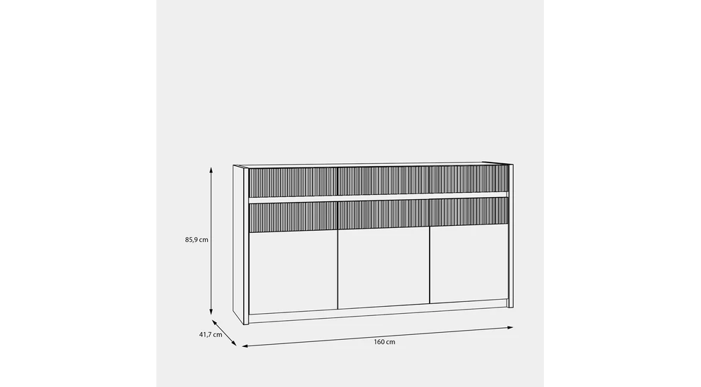 Komoda OAK SQUERE s osvetlením 160 cm