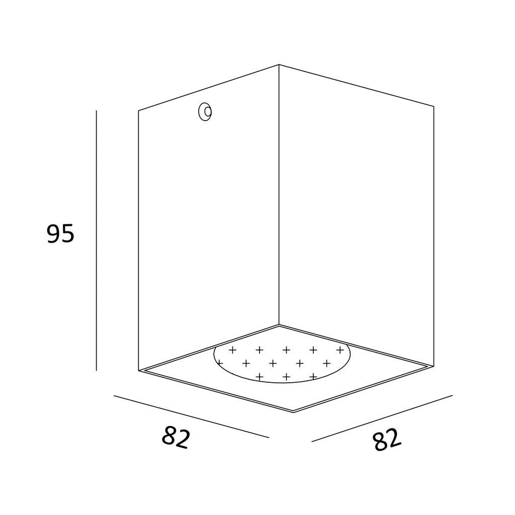 Zapustené bodové svietidlo čierne COLOR SQUARE DL1